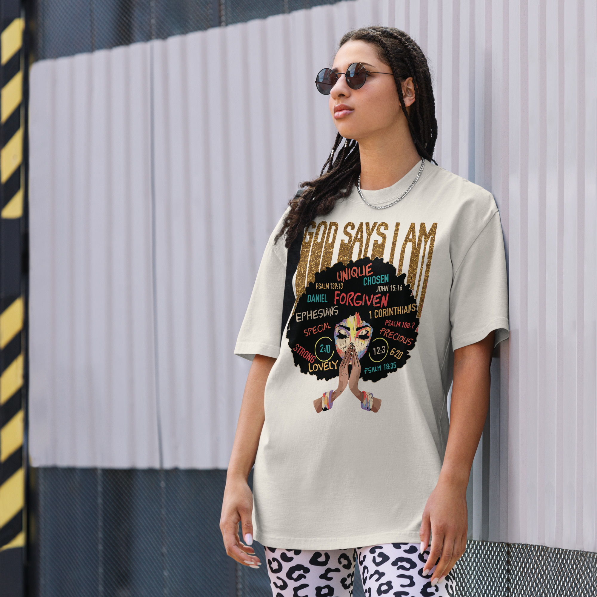 mens-oversized-faded-t-shirt-faded-bone-front-69cc4e29f29f1.jpg God Says I Am Loose Fit faded t-shirt - Image 1